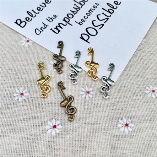 Tibetan Style Pendants, Music Note, plated, DIY, more colors for choice, 32x11mm, 100PCs/Bag, Sold By Bag