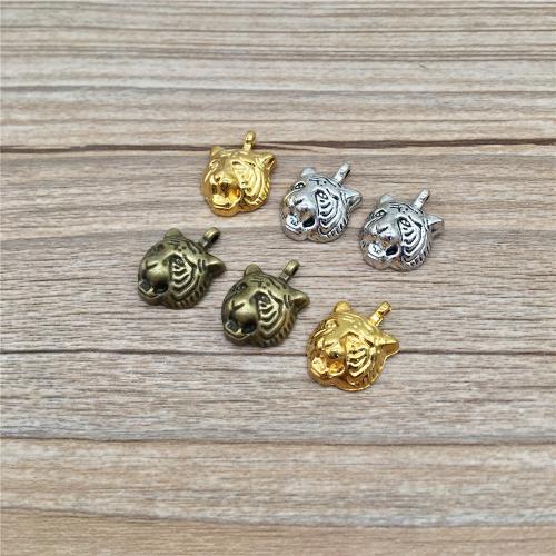 Tibetan Style Animal Pendants, Tiger, plated, DIY, more colors for choice, 19x13mm, 100PCs/Bag, Sold By Bag