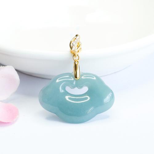 Gemstone Pendants Jewelry, Jadeite, Ruyi, DIY & with rhinestone, Grade A, 19x27x5mm, Sold By PC