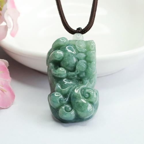 Gemstone Pendants Jewelry, Jadeite, Fabulous Wild Beast, Carved, different quantity for choice & DIY, 40x24x13mm, Sold By PC