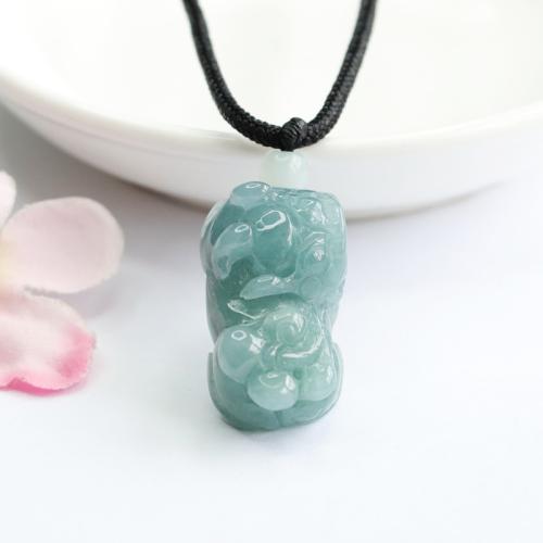 Gemstone Pendants Jewelry, Jadeite, Fabulous Wild Beast, Carved, folk style & DIY, Grade A, 27x15x11mm, Sold By PC