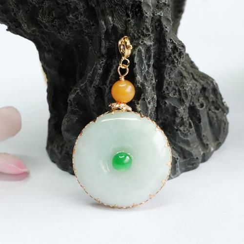 Gemstone Pendants Jewelry, Jadeite, with Tibetan Style, folk style & DIY & Unisex, Grade A, 25x5mm, Sold By PC