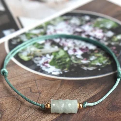 Jadeite Bracelet and Anklet, with Knot Cord & Brass, Bamboo, handmade, folk style & different styles for choice & for woman, Sold By PC