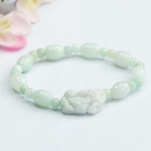 Jadeite Bracelet, Fabulous Wild Beast, folk style & for woman, Grade A, beads length 7mm, Sold By PC