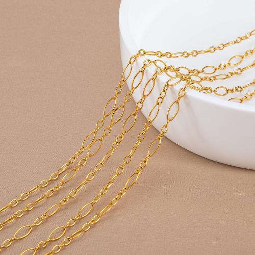 Stainless Steel Jewelry Chain, 304 Stainless Steel, DIY, golden, 1m/Bag, Sold By Bag