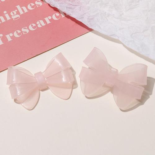 Hair Clip Findings, Acrylic, Bowknot, polished, DIY, more colors for choice, 42x60mm, Sold By PC