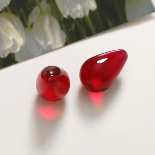 Resin Half Hole Bead, Teardrop, DIY, more colors for choice, 15x14mm, Sold By PC