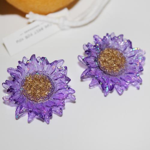 Hair Clip Findings, Resin, Daisy, DIY, more colors for choice, 35mm, Sold By PC