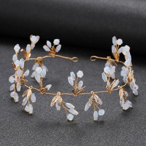 Headband, Tibetan Style, with Crystal, fashion jewelry & for woman, golden, 340x50mm, Sold By PC