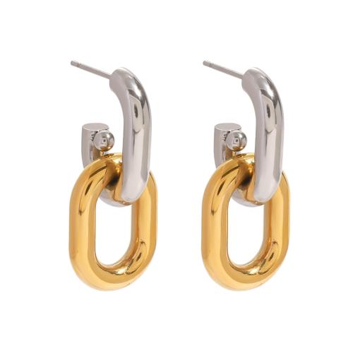 Boucle d'oreille goutte inox, Acier inoxydable 304, bijoux de mode & pour femme, 32.10x13.90mm, Vendu par paire