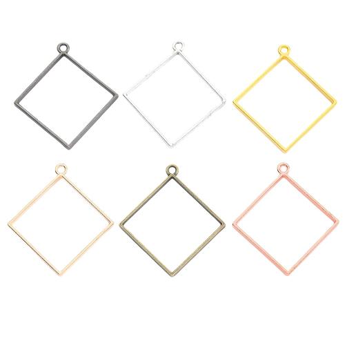 Tibetan Style Pendants, Rhombus, plated, DIY, more colors for choice, nickel, lead & cadmium free, 48x44x4mm, Approx 100PCs/Bag, Sold By Bag