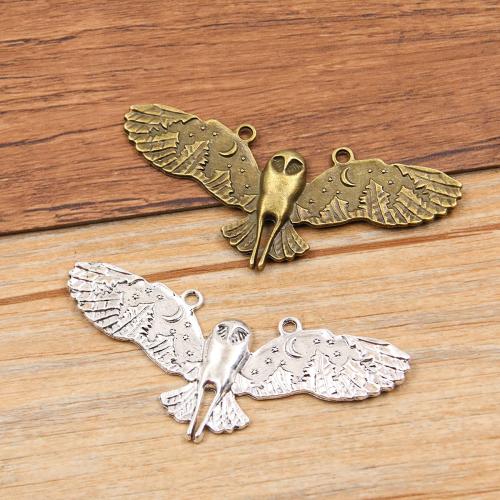 Tibetan Style Animal Pendants, Eagle, plated, DIY & double-hole, more colors for choice, nickel, lead & cadmium free, 72x30mm, Hole:Approx 2mm, Approx 100PCs/Bag, Sold By Bag