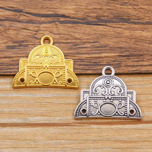 Tibetan Style Connector, plated, DIY & 1/2 loop, more colors for choice, nickel, lead & cadmium free, 27x22mm, Hole:Approx 2mm, Approx 100PCs/Bag, Sold By Bag