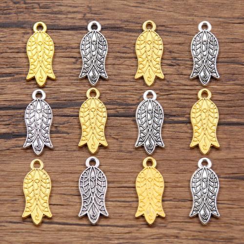 Tibetan Style Flower Pendants, plated, DIY, more colors for choice, nickel, lead & cadmium free, 9x21mm, Hole:Approx 1mm, Approx 100PCs/Bag, Sold By Bag