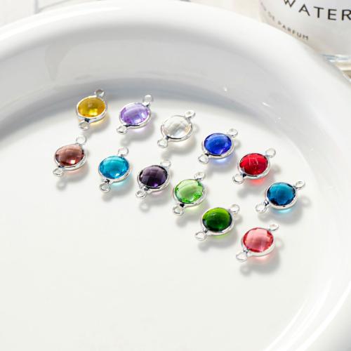 Connecteur de bijoux en laiton, cristal, avec laiton, Placage de couleur argentée, DIY & boucle de 1/1, plus de couleurs à choisir, 8.50x15mm, Vendu par PC