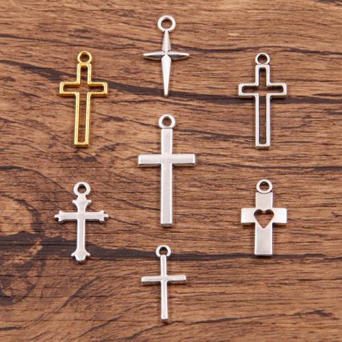 Tibetan Style Cross Pendants, plated, DIY & different size for choice, more colors for choice, nickel, lead & cadmium free, Approx 100PCs/Bag, Sold By Bag