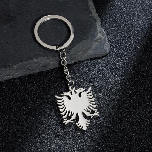 Stainless Steel Key Clasp, 304 Stainless Steel, eagle, silver color plated, fashion jewelry, Sold By PC