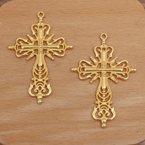 Tibetan Style Cross Pendants, plated, DIY, more colors for choice, 42x63mm, Sold By PC