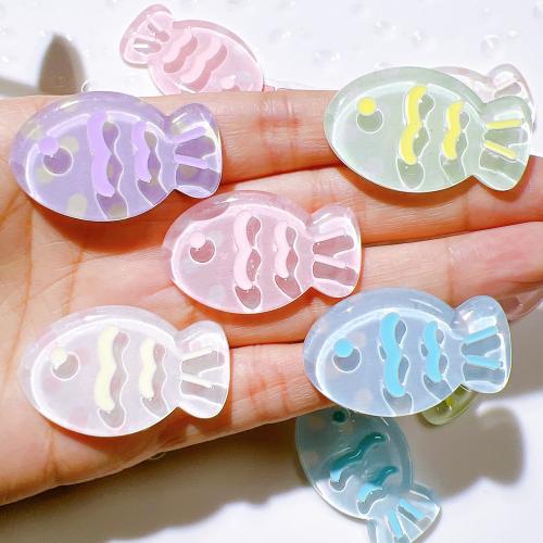 Hair Accessories DIY Findings, Resin, Fish, cute, more colors for choice, 37x23mm, Sold By PC