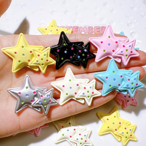 Hair Accessories DIY Findings, Resin, Star, more colors for choice, 38x29mm, Sold By PC