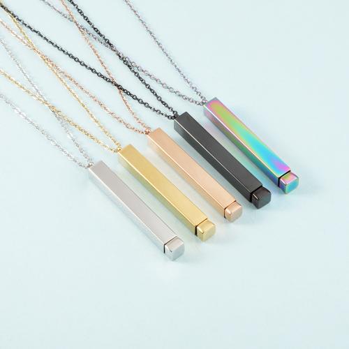 Stainless Steel Jewelry Necklace, 304 Stainless Steel, Rectangle, plated, DIY & retractable, more colors for choice, Sold By PC