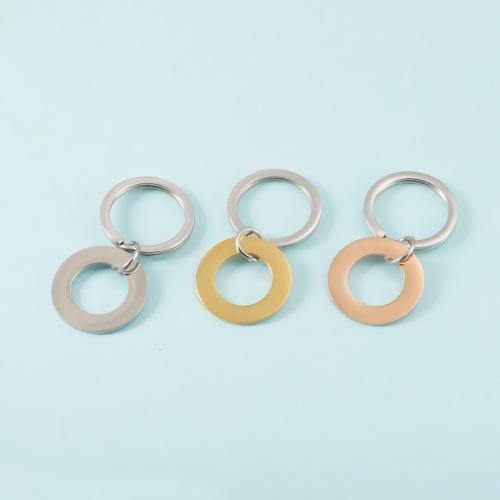 Stainless Steel Key Clasp, 304 Stainless Steel, Round, plated, durable, more colors for choice, Sold By PC