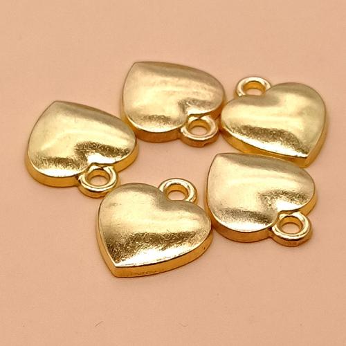 Pendentifs coeur en alliage de zinc, Placage de couleur d'or, DIY, 15x13mm, 100PC/sac, Vendu par sac