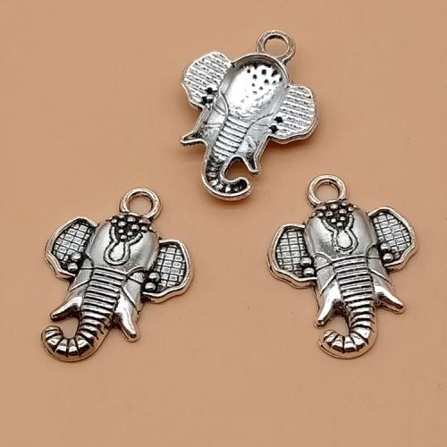 Tibetan Style Animal Pendants, Elephant, plated, DIY, more colors for choice, 22x16mm, 100PCs/Bag, Sold By Bag