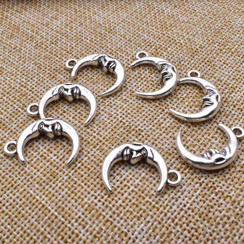 Tibetan Style Moon Pendants, antique silver color plated, DIY, 22x15mm, 100PCs/Bag, Sold By Bag