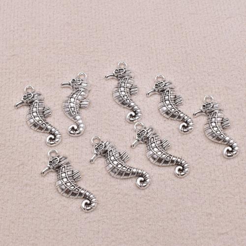 Tibetan Style Animal Pendants, Seahorse, antique silver color plated, DIY, 26x11mm, 100PCs/Bag, Sold By Bag