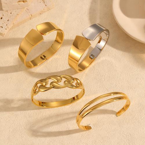 Brazalete del acero inoxidable, acero inoxidable 304, chapado en color dorado, diferentes estilos para la opción & para mujer, más colores para la opción, Vendido por UD