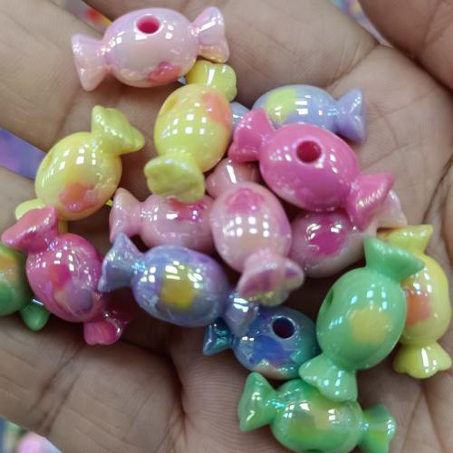 Plated Acrylic Beads, Candy, DIY, more colors for choice, 10x20mm, Hole:Approx 2.5mm, 300PCs/Bag, Sold By Bag