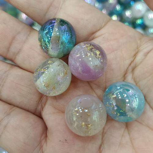 Plated Acrylic Beads, Round, DIY, more colors for choice, 16mm, 200PCs/Bag, Sold By Bag