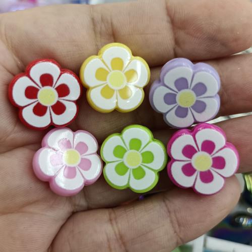 Acrylic Jewelry Beads, Flower, DIY, more colors for choice, 18mm, 400PCs/Bag, Sold By Bag