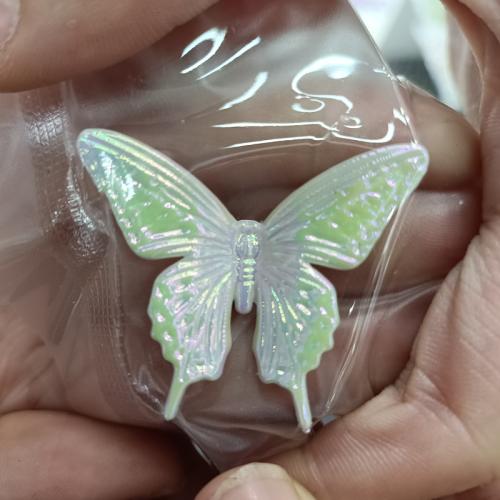 Plated Acrylic Beads, Butterfly, DIY, more colors for choice, 32x39mm, 100PCs/Bag, Sold By Bag