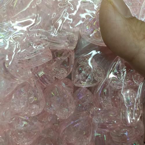 Plated Acrylic Beads, Heart, DIY, more colors for choice, 21x22mm, 200PCs/Bag, Sold By Bag