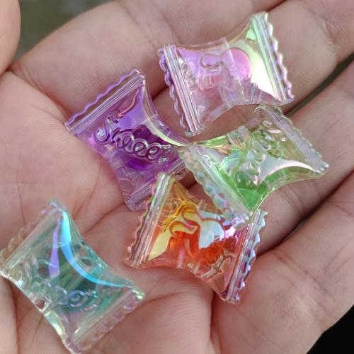 Plated Acrylic Beads, Candy, DIY, more colors for choice, 17x21mm, 200PCs/Bag, Sold By Bag