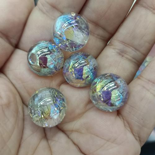 Plated Acrylic Beads, Round, DIY, more colors for choice, 16mm, 200PCs/Bag, Sold By Bag