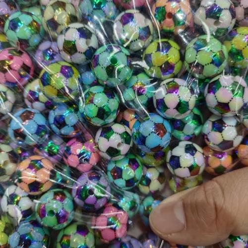 Plated Acrylic Beads, Round, DIY, more colors for choice, 16mm, 200PCs/Bag, Sold By Bag