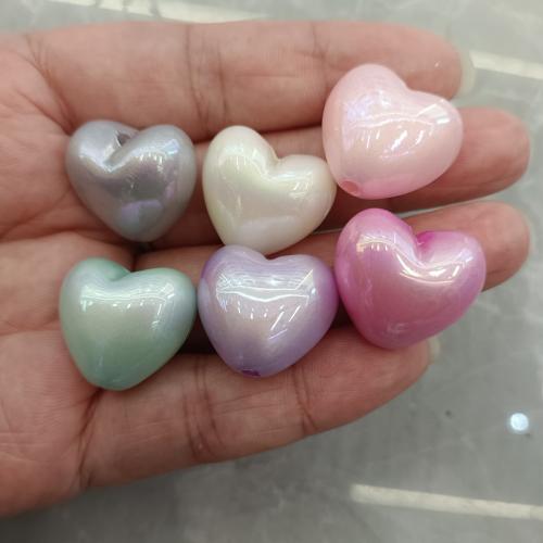 Acrylic Jewelry Beads, Heart, DIY, more colors for choice, 19x21mm, 200PCs/Bag, Sold By Bag