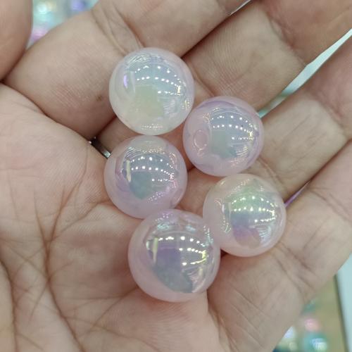 Plated Acrylic Beads, Round, DIY, more colors for choice, 16mm, 200PCs/Bag, Sold By Bag