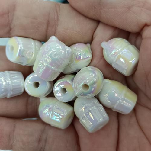 Plated Acrylic Beads, Cat, DIY, more colors for choice, 14x18mm, 300PCs/Bag, Sold By Bag