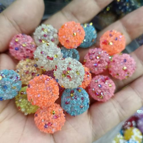 Acrylic Jewelry Beads, Round, DIY, mixed colors, 16mm, 50PCs/Bag, Sold By Bag