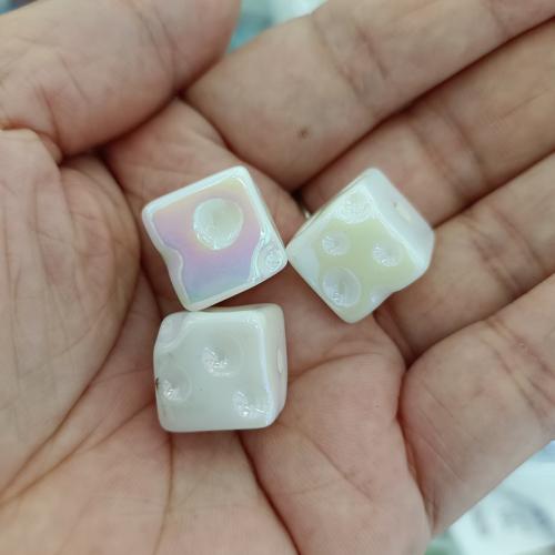 Acrylic Jewelry Beads, Square, DIY, more colors for choice, 14mm, 200PCs/Bag, Sold By Bag