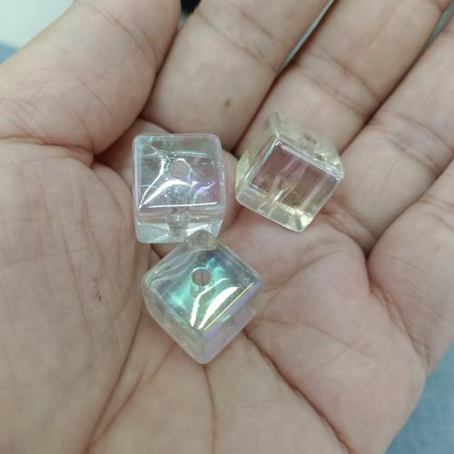 Transparent Acrylic Beads, Square, DIY, more colors for choice, 14mm, 200PCs/Bag, Sold By Bag