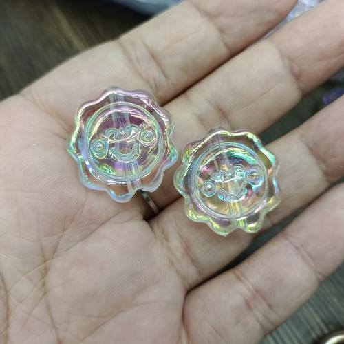 Transparent Acrylic Beads, Flower, DIY, more colors for choice, 24mm, 200PCs/Bag, Sold By Bag