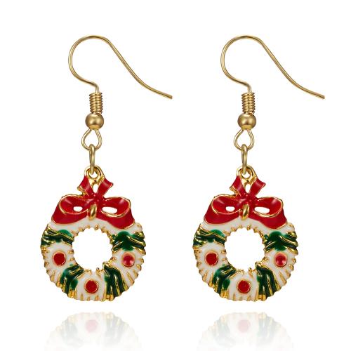 Christmas Earrings, Tibetan Style, plated, Christmas Design & different styles for choice & for woman & enamel, Sold By Pair