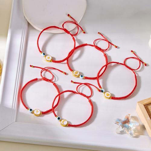 Tibetan Style Bracelet, with Knot Cord & Resin, plated, fashion jewelry & Unisex & different styles for choice, red, Length:5.51-10.24 Inch, Sold By PC