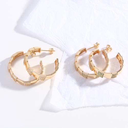 Cúbicos Circonia Pendiente Latón Micro pavimenta, metal, Plating champagne gold, Joyería & micro arcilla de zirconia cúbica & para mujer, más colores para la opción, Vendido por Par