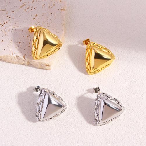 Brass Stud Earring, Triangle, plated, fashion jewelry & for woman, more colors for choice, Sold By Pair